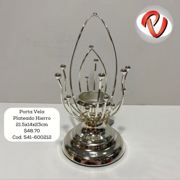 Porta Vela Plateado Hierro 541-600212
